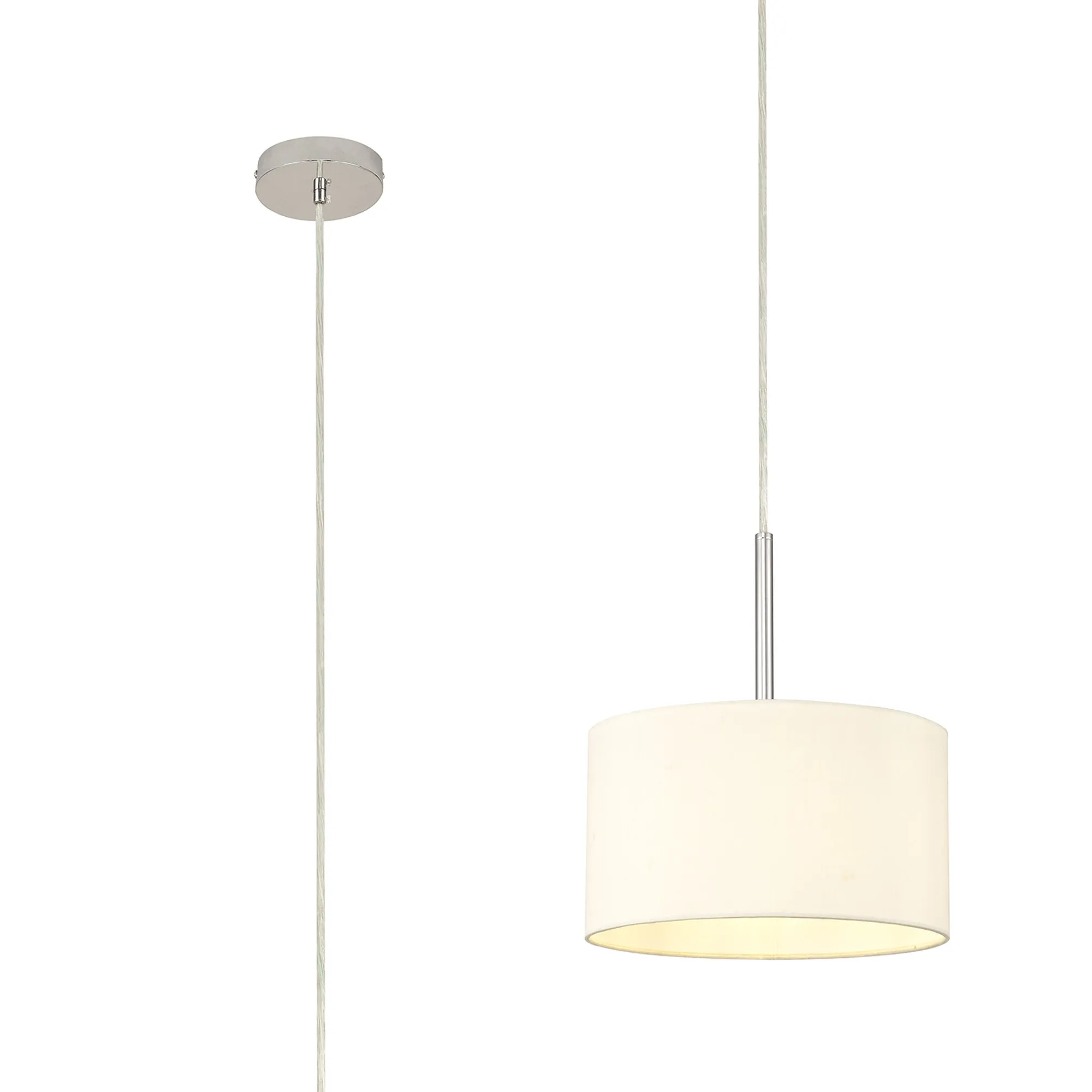 DK0119  Baymont 30cm Pendant 1 Light Polished Chrome; Ivory Pearl